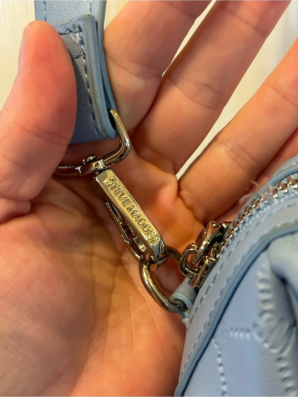 Steve Madden Sky Blue Quilted Crossbody Satchel sooo cute for back to school!!